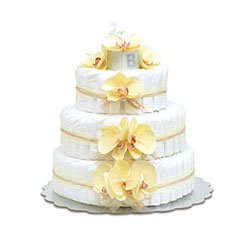 Large Yellow Orchids Diaper Cake by Bloomers