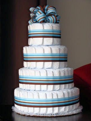 Just Diapers 4 Tier Baby Diaper Cake Baby Shower Gift