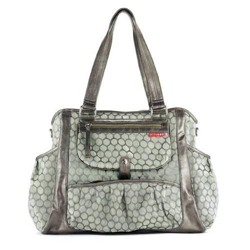 Skip Hop Studio Diaper Bag Tote Bag, Pewter Dot (Discontinued by Manufacturer)