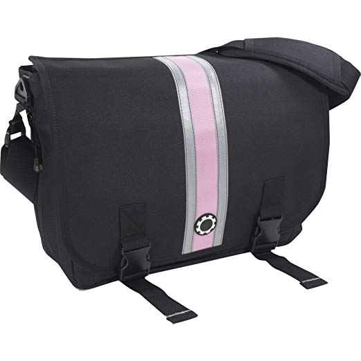 DadGear Messenger Diaper Bag - Pink Center Stripe