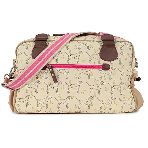 Pink Lining Not So Plain Jane Sam the Dalmatian Cream Diaper Bag