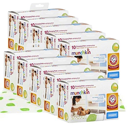 Munchkin Arm & Hammer Disposable Changing Pads, Value Pack of 100