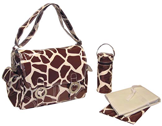 Kalencom Coated Double Buckle Bag, Giraffe Chocolate/Cream (Discontinued by Manufacturer)