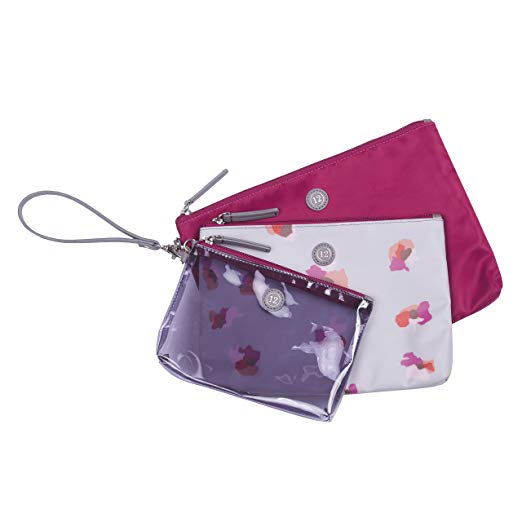 TWELVElittle Trio Pouch, Grey Floral Print