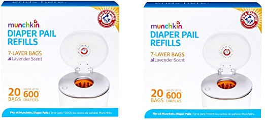 Munchkin Arm & Hammer Diaper Pail Refill Bags, 40-Count