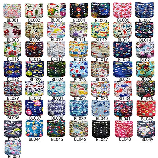 LilBit U Pick Reusable Baby Cloth Diaper(Please email us the color you want) (with microfiber inserts, 15 diapers + 15 inserts)