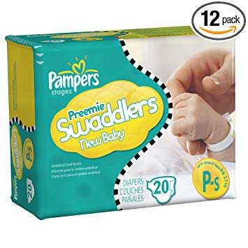 Pampers Swaddlers Size Preemie Mini Pack 20 Count(Pack of 12)