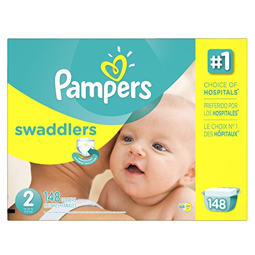 Pampers Swaddlers Disposable Diapers Size 2, 148 Count, ECONOMY