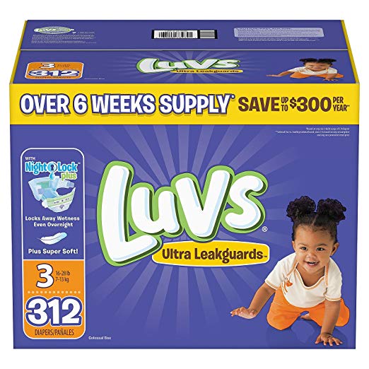 Luvs Ultra Leakguards Diapers, Size 3, 312 Count