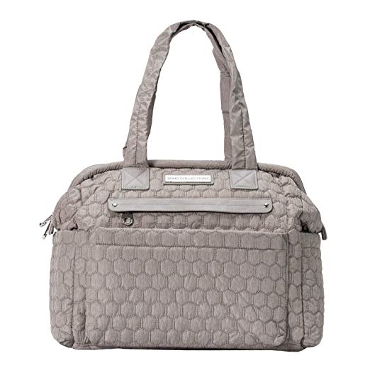 Frank Mully diaper bag Union Square 6 pieces nappy tote bag for baby mom dad insulated unisex multi-function waterproof large capacity durable includes changing pad stroller straps (Light Gray)