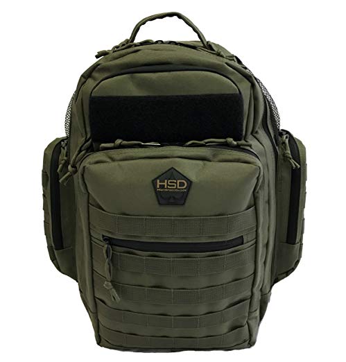 HSD Diaper Bag Backpack + Changing Pad, Insulated Pockets, Stroller Straps for The Tactical Dad (Ranger Green)