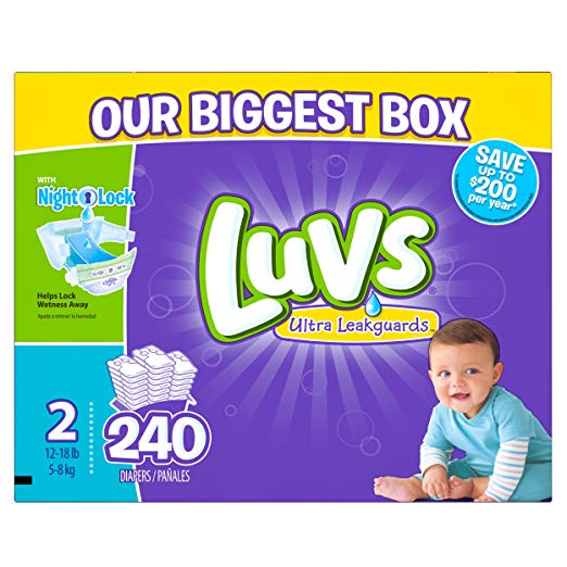 Luvs Ultra Leakguards Diapers Size 2, 240 Count