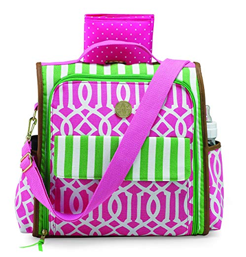 Mud Pie Back Pack, Pink/Green