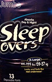 Sleep Overs Youth Pants, X-Large, 85-125 lbs./39-57kg, 26 Ct