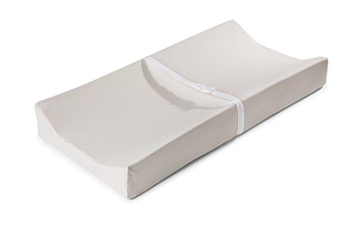 Moonlight Slumber Contoured Changing Pad Combo: Little Dreamer Premium Water Resistant 2-Sided Contoured Changing Pad W/Safety Straps + Hand Stitched Organic Cotton Cover (32”L x 17”W x 1.5”H)