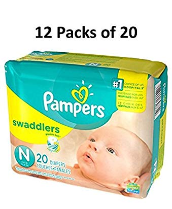 Pampers Swaddlers Disposable Diapers, Size Newborn, 240 Count