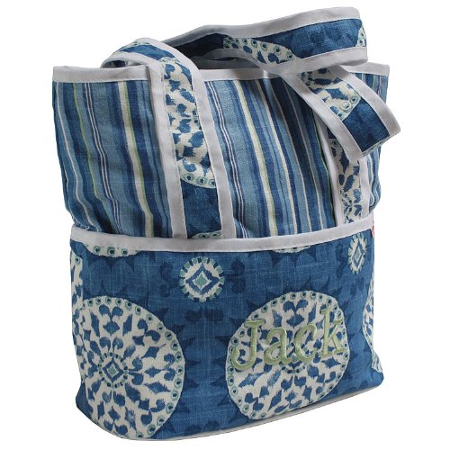 Hoohobbers Tote Diaper Bag, Blue Medallion