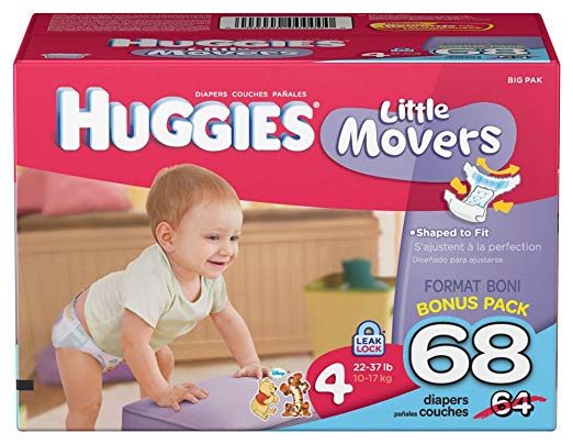 Huggies Little Movers, Size 4, 68 Count (Packaging May Vary)