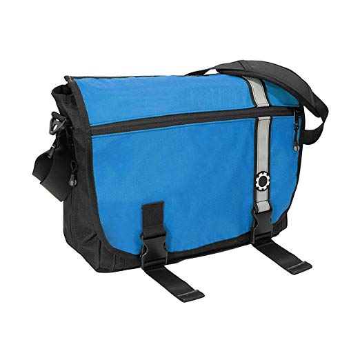 DadGear Messenger Diaper Bag - Blue Retro Stripe