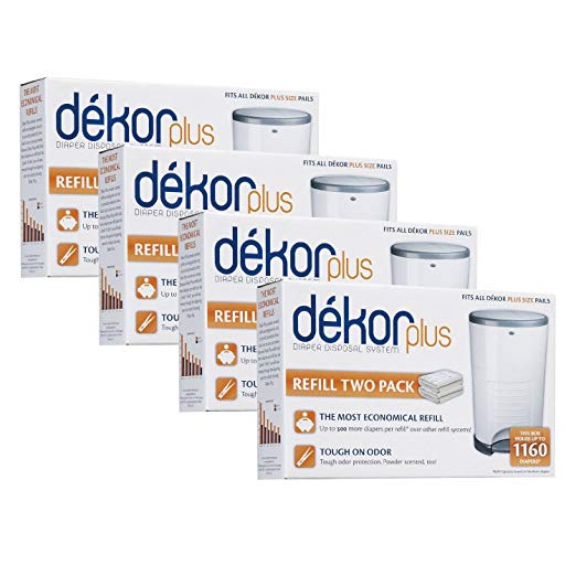 Diaper Dekor Plus Refills 2 Count,(Pack of 4)