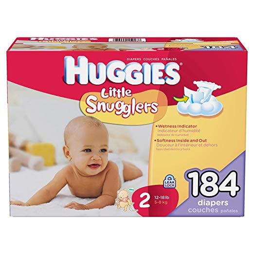 Huggies Little Snugglers, Size 2 (12-18 lbs.), 184 ct.