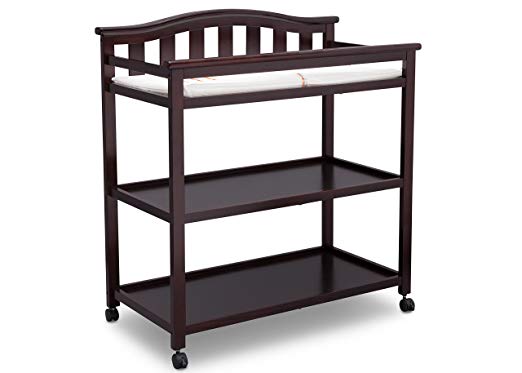 Delta Children Bell Top Changing Table with Casters, Dark Chocolate