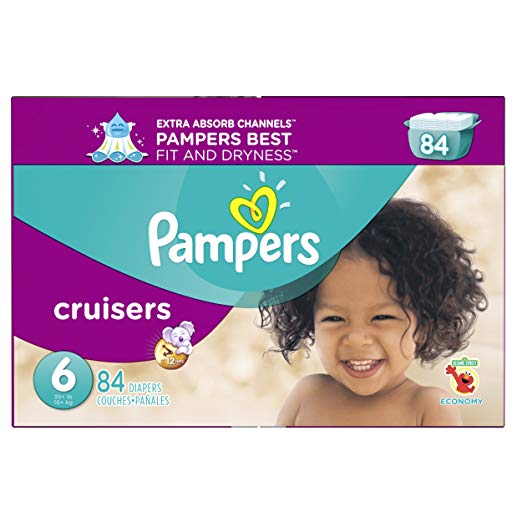 Pampers Cruisers Disposable Diapers Size 6, 84 Count, ECONOMY