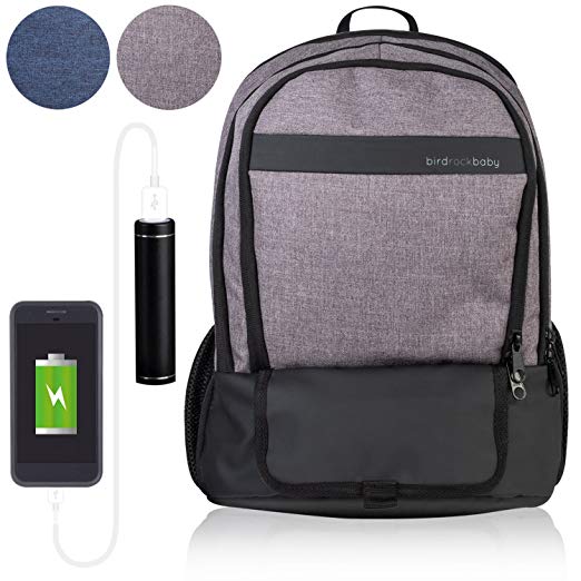 Diaper Bag Backpack with 16 Pockets! Phone Charger, Changing Pad, Stroller Straps & Insulated Bottle Pocket - Great for Mom, Dad, Travel (Grey)