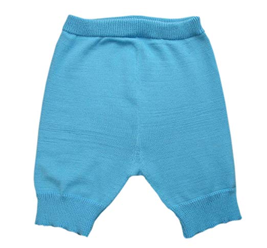 Merino wool adult cloth diaper cover soaker shorts knit (M, Aqua blue)