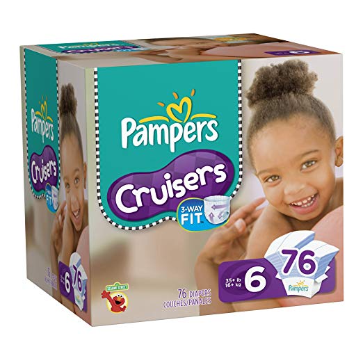 Pampers Cruisers Diapers Value Pack Size 6, 76 Count