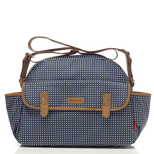 Babymel Molly Satchel Diaper Bag, Pixel Dot Navy