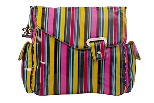 Kalencom Ozz Coated New Flap Bag, Petal Stripes