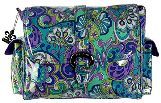 Kalencom Laminated Buckle Bag, Russian Floral Blue