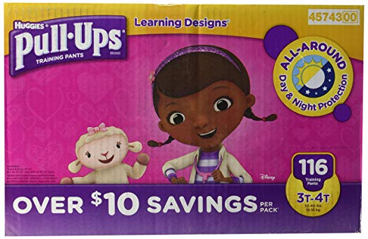 Huggies Pull-ups Traning Pants for Girls (Size L, 3T - 4T, 116 ct.)