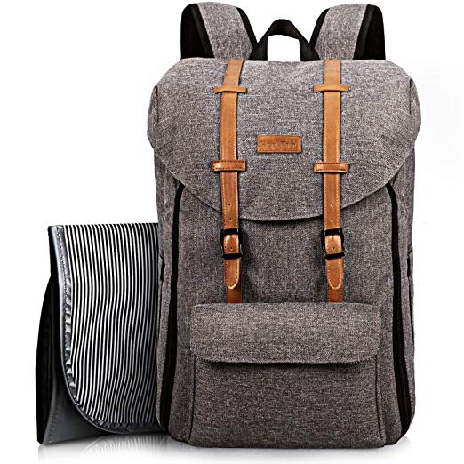 Hap Tim Travel Baby Diaper Bag Backpack, Large Capacity/Easy Organize/Comfortable/Fashion Cool Gift for Newborn Mother Father(Grey 5312)