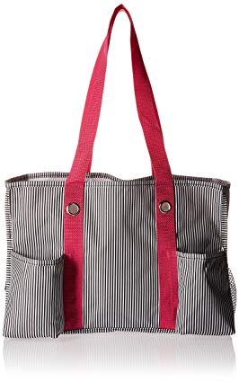 Thirty-one Organizing Utility Tote Black Tailored Stripe