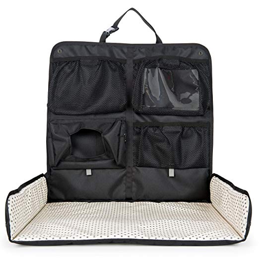 Beanko Baby Diaper Changing System for Your Car - Portable Diaper Changing Station, Toy Loops, 4 Pockets, Wet Wipes Holder, Tummy Time Mat, Kick Mat, Tablet Holder, Home, Hotel, Travel, Mini Stars